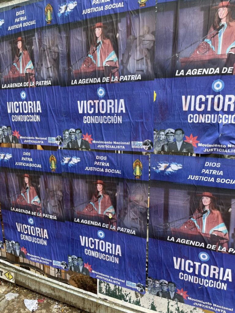 «Victoria Conducción», aparecen afiches para promover la candidatura de Villarruel