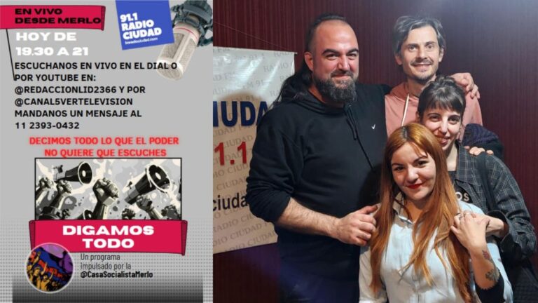 Merlo: Digamos todo, nuevo programa radial que se suma a la red de medios de la izquierda diario