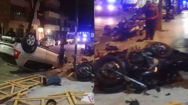 Nuevo incidente vial en Villa Crespo: ahora, un auto embistió ocho motos estacionadas
