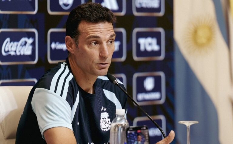 Lionel Scaloni en conferencia de prensa de la Selección Argentina de fútbol.