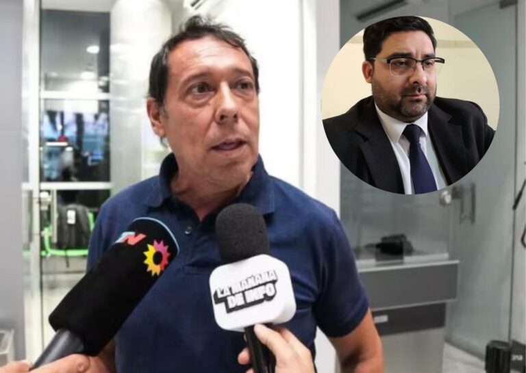 Abogado Luis Barraza, defensor de Mariano Páez, durante una declaración a la prensa.