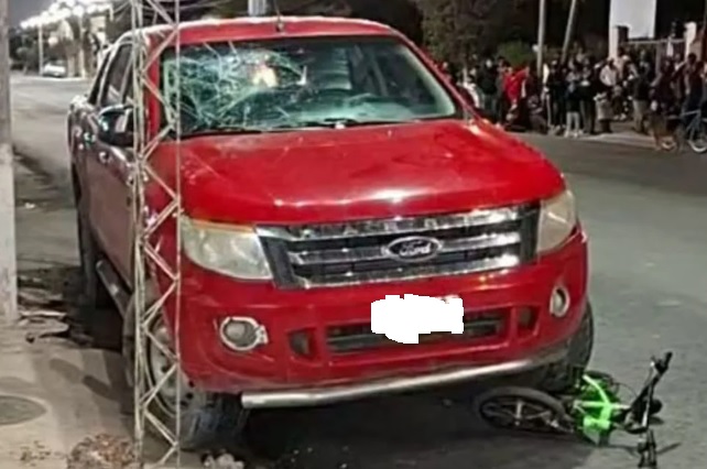 Cruce de avenida Hipólito Yrigoyen y calle General Güemes en La Merced, lugar del atropello.