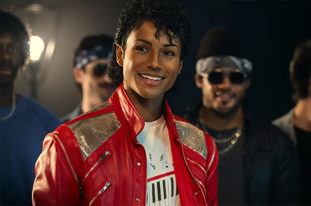 Cartel promocional o escena del biopic de Michael Jackson protagonizado por Jaafar Jackson.