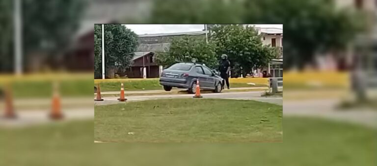 Zona de la rotonda en Villa Balnearia, Las Termas de Río Hondo, donde ocurrió el accidente de tránsito.