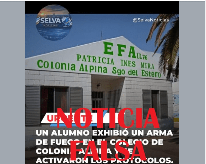 Comunicado oficial de la EFA de Colonia Alpina, Santiago del Estero