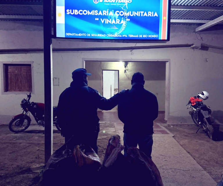Camioneta Peugeot Partner gris oscuro interceptada por la policía en la Ruta 93 con bolsas de maíz