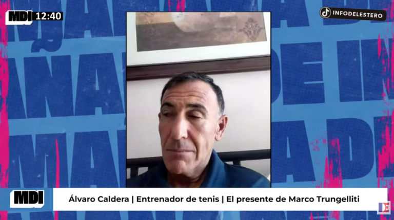 Marco Trungelliti, tenista profesional de Santiago del Estero, en acción durante un partido.