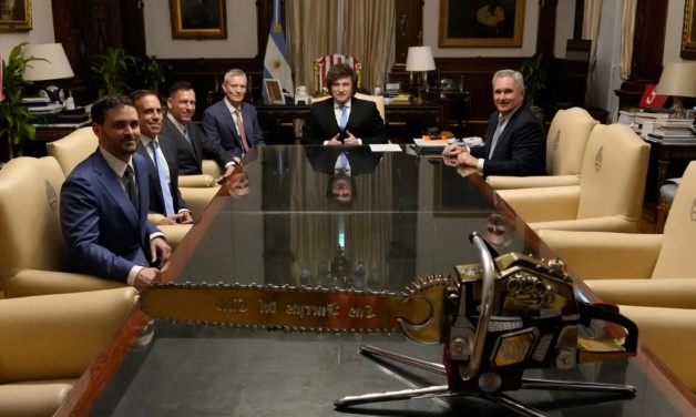 Javier Milei y Peter Thiel reunidos en Casa Rosada