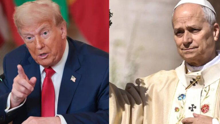 Donald Trump y el papa León XIV en imágenes separadas, representando el cruce diplomático.