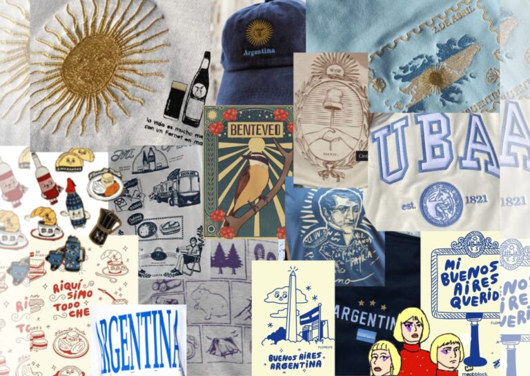 Imagen representativa de símbolos patrios argentinos, como una bandera o un sol de mayo, en un contexto cotidiano.