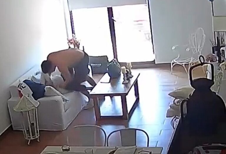 Imagen de video de seguridad muestra a un hombre agrediendo a una mujer en la vía pública en Pilar