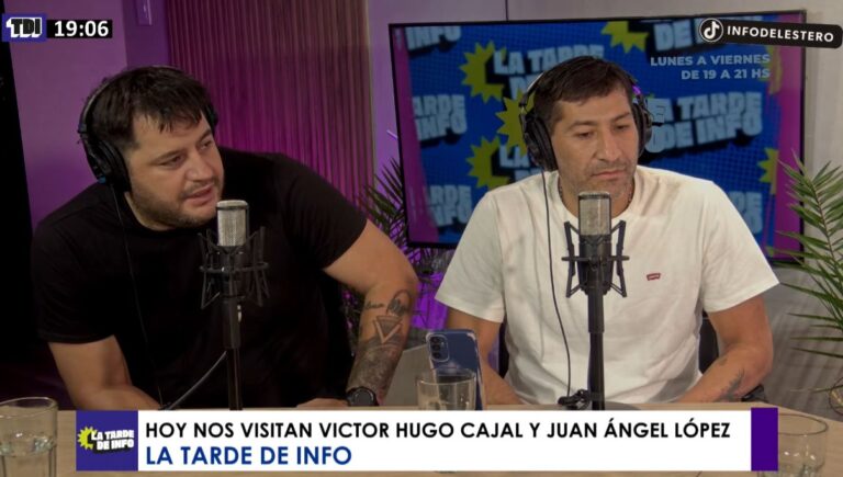 Víctor Hugo Cajal y Juan Ángel López recordando el ascenso de Quimsa