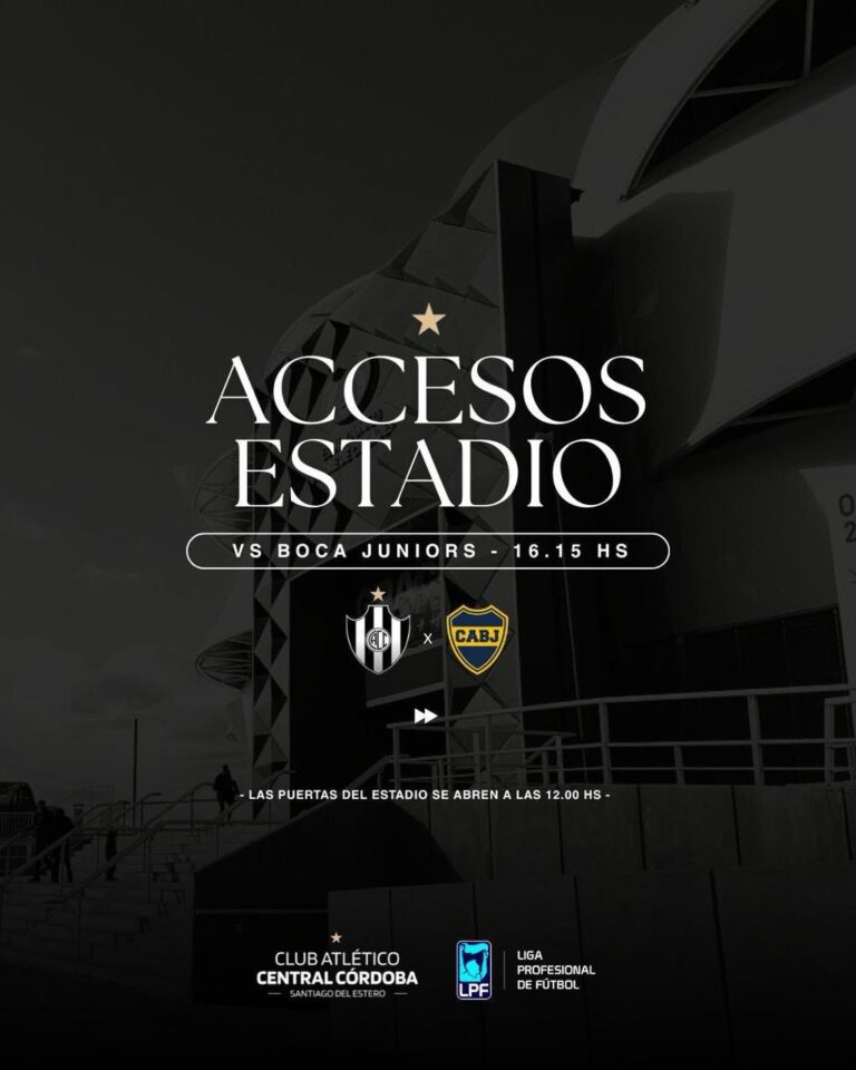 Vista del Estadio Único Madre de Ciudades con indicaciones de accesos