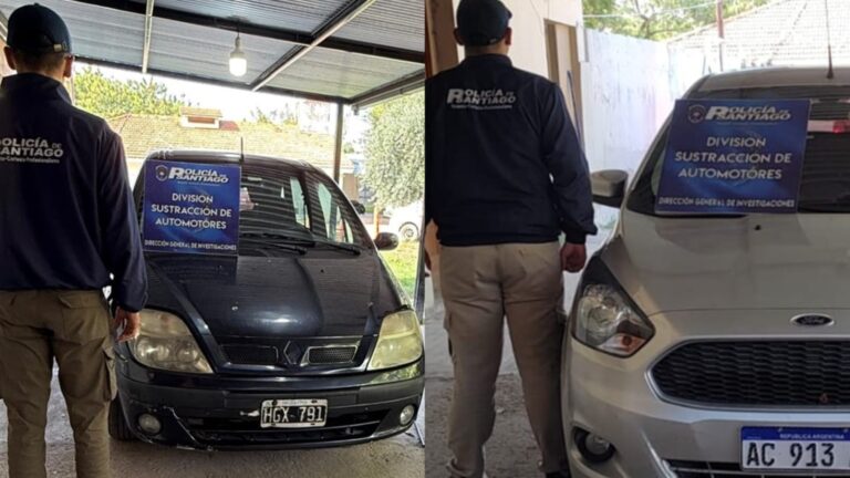 Policía revisa vehículo recuperado en operativo en Santiago del Estero