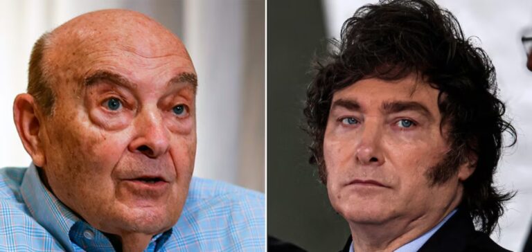 Domingo Cavallo y Javier Milei en un fotomontaje que refleja la tensión entre ambos